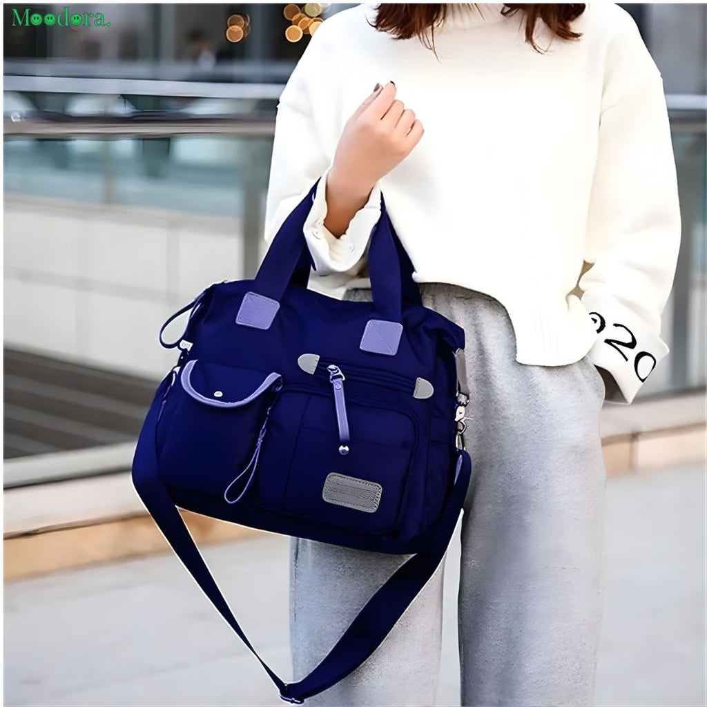 Moodora Splitter Soft Canvas Large Capacity One-Shoulder Shopping & Travel Handbag
