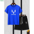 Moodora Kids Printed Cotton Jersey Summer Tracksuit – T-Shirt &amp; Shorts Set