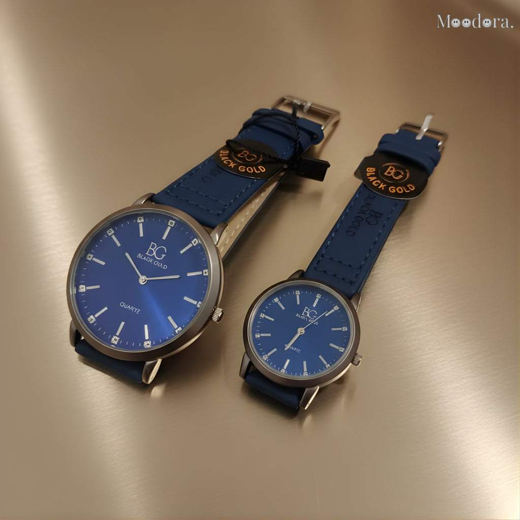 Moodora Pack of 2 Couple Watches – Men’s & Women’s Matching Set