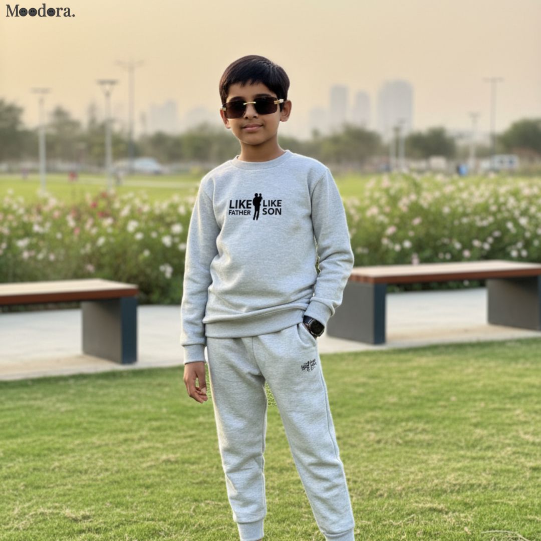 Moodora Winter Kids Tracksuit – Stylish Sweatshirt & Trouser Set for Boys & Girls