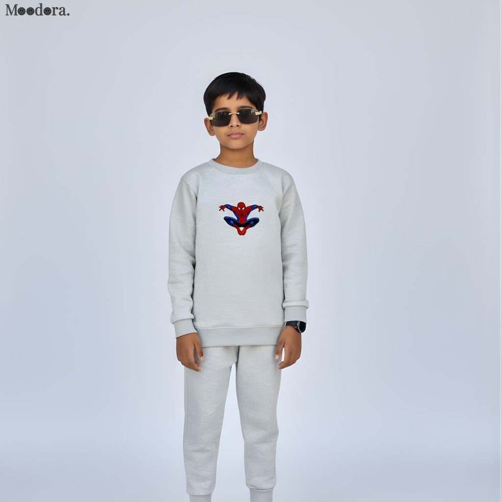 Moodora Kids Fleece Tracksuit – Warm Sweatshirt & Pajama Set for Baby Boys