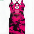 Moodora Criss-Cross Tie-Dye Stocking Night Dress – Seamless Mesh (Free Size)