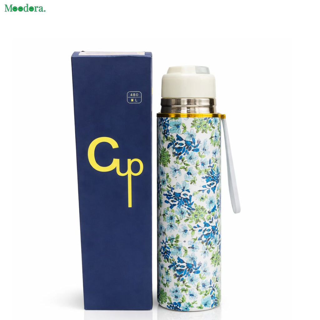 Moodora Stylish Printed Water Bottle 650ML With Box