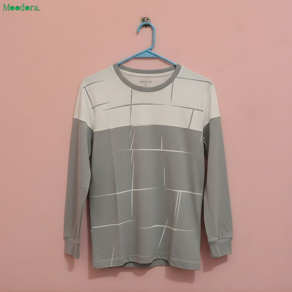 Moodora Men’s Full Sleeve Lining Print T-Shirt