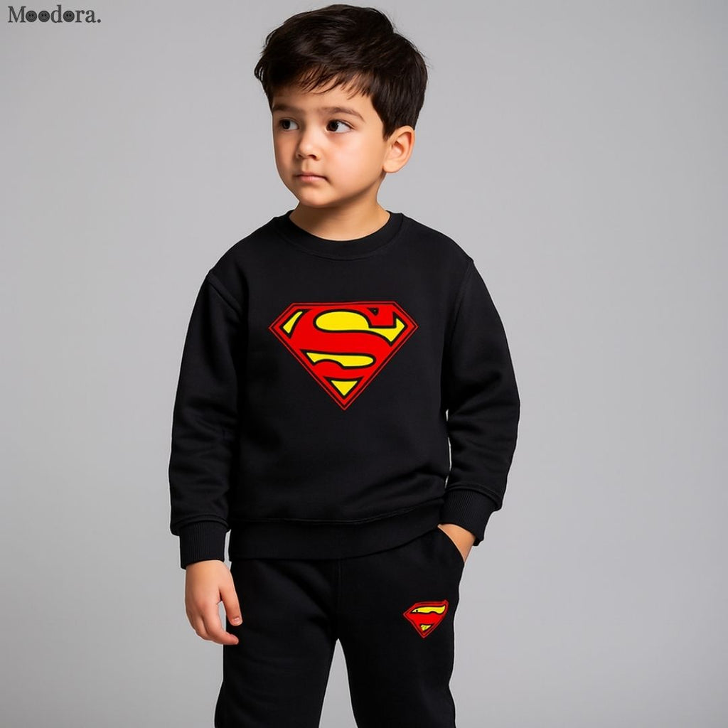 Moodora Kids Winter Fleece Tracksuit Set – Jumper & Trousers for Boys & Girls
