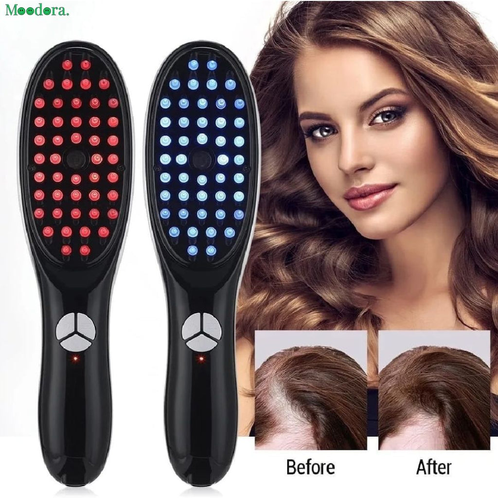 Moodora Rechargeable Electric Hair Growth Comb – Steam Spray & LED Scalp Massager