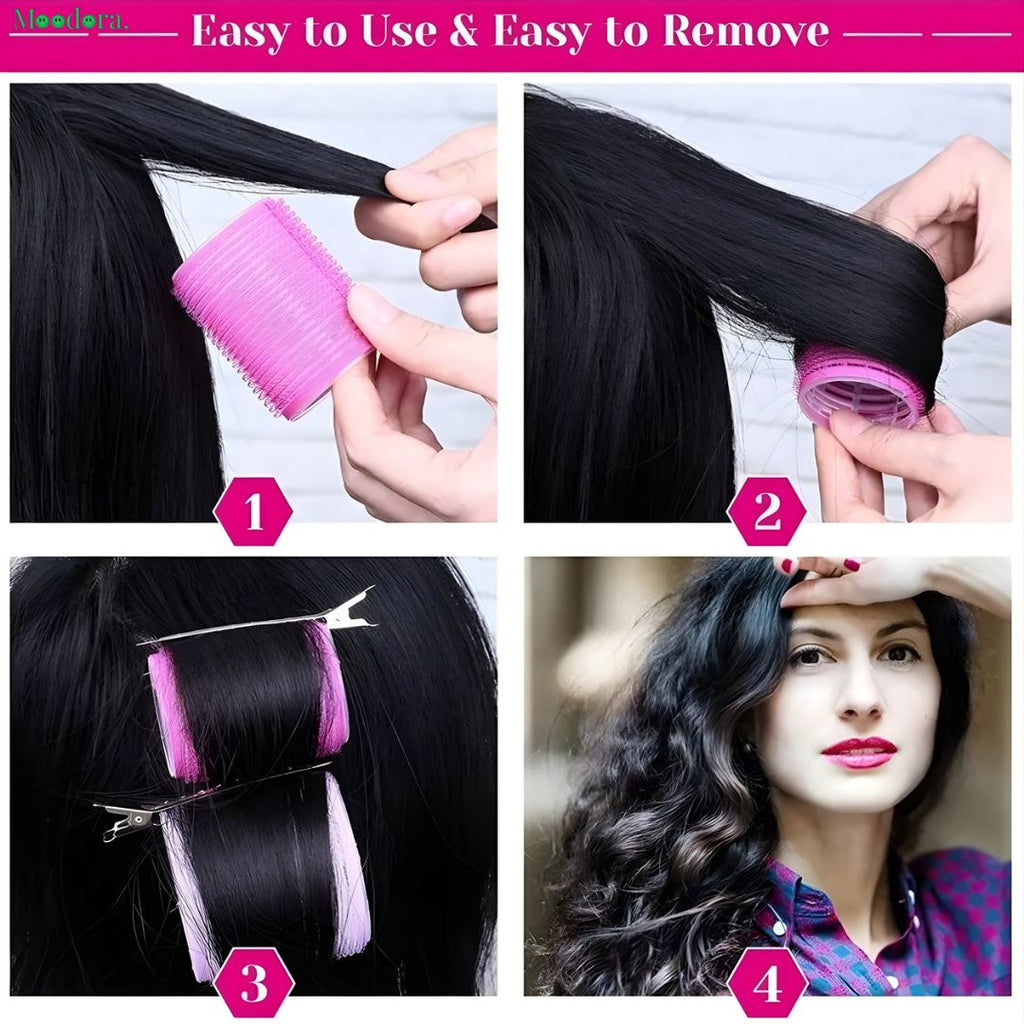 Moodora Magic Self-Grip Hair Rollers (12 Pcs) – DIY Styling Curlers for Effortless Curls