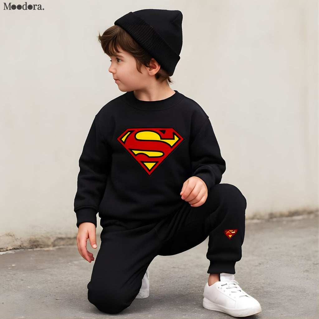 Moodora Kids Winter Fleece Tracksuit Set – Jumper & Trousers for Boys & Girls
