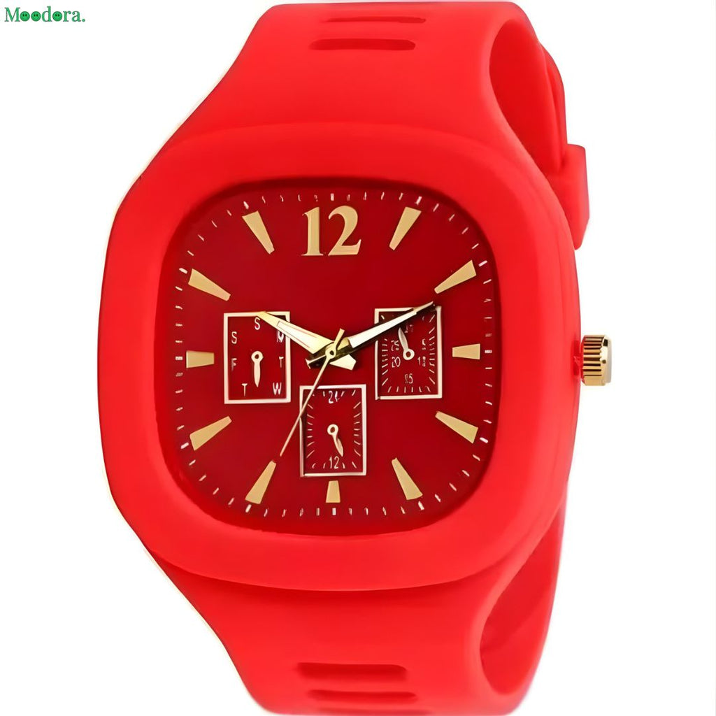 Moodora Silicone Analogue Men’s Watch – Casual &amp; Stylish Design