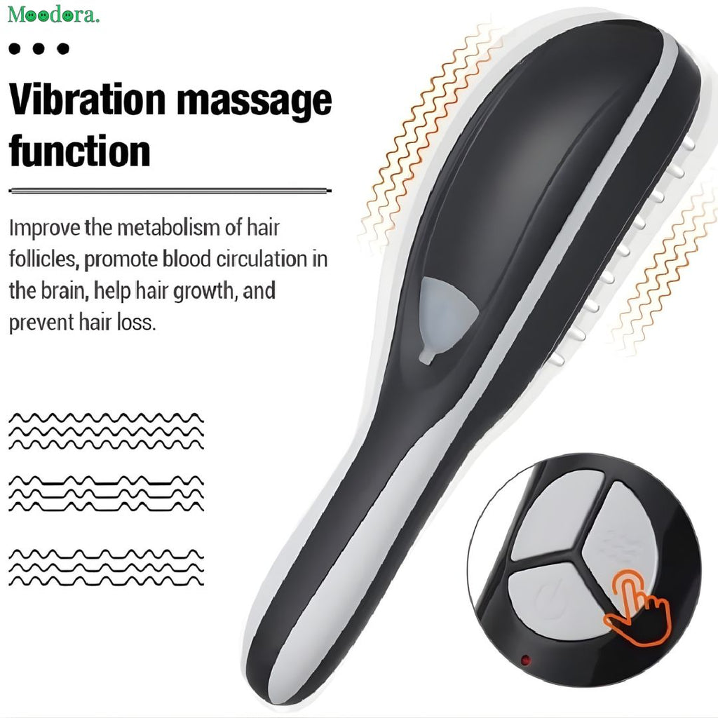 Moodora Rechargeable Electric Hair Growth Comb – Steam Spray & LED Scalp Massager