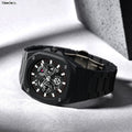 Moodora Black Stainless Steel Men’s Watch – Luxury Multi-Dial Design