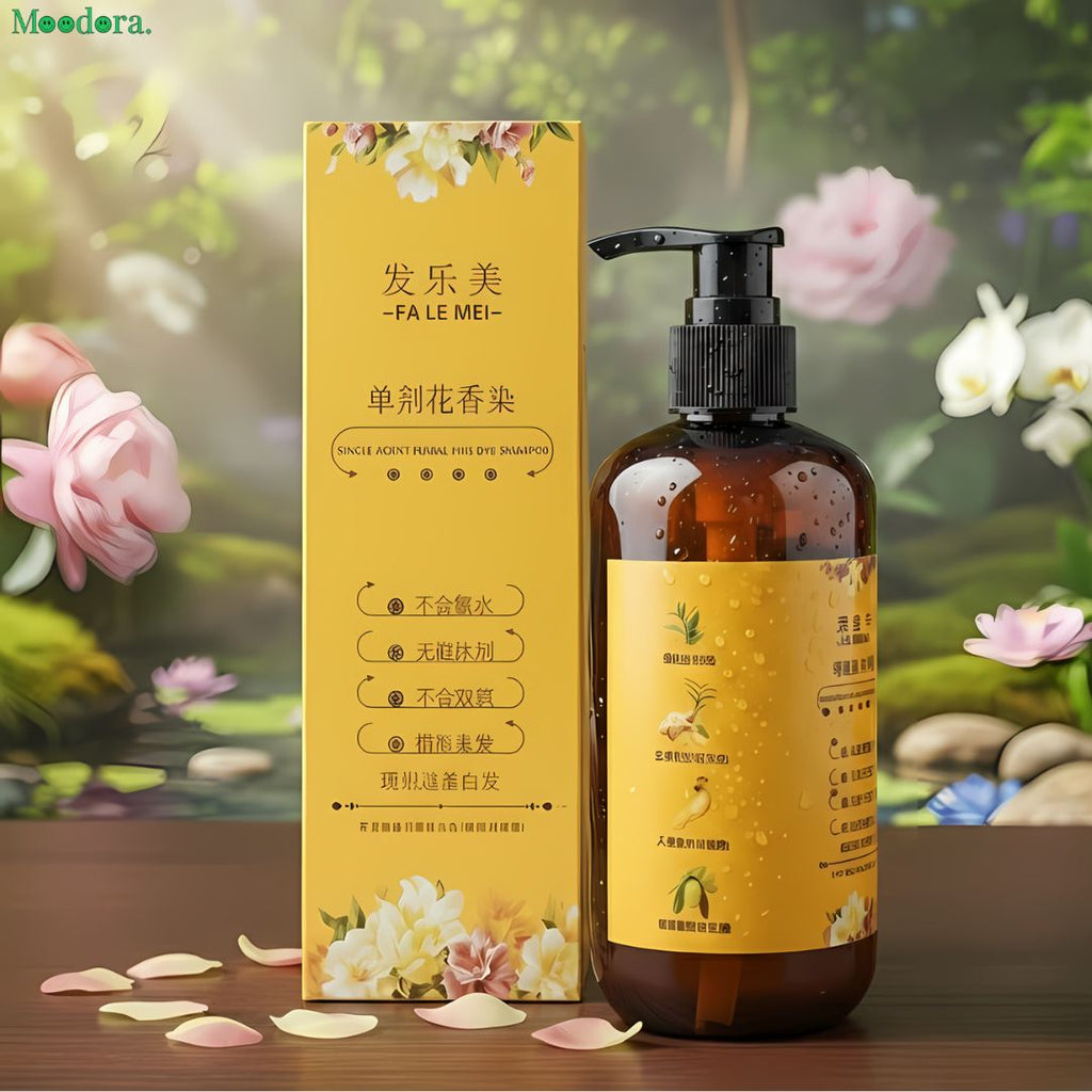 Moodora Fa Le Mei Floral Pure Dye Shampoo – Instant Gray Hair Coverage