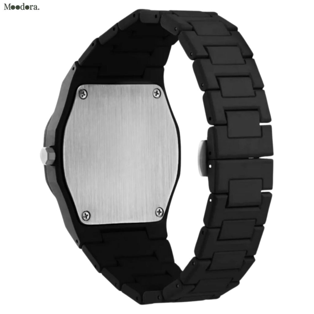 Moodora Black Stainless Steel Men’s Watch – Luxury Multi-Dial Design