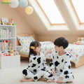 Moodora Ultra-Soft Cow Print Kids Pajama Set – Plush Fleece Winter Sleepwear
