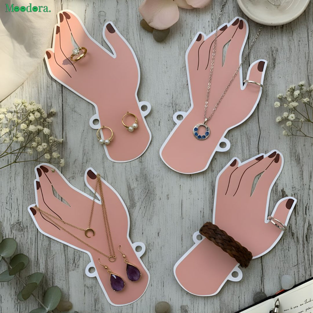 Moodora Jewelry Display Cards – Pack of 4 Elegant Organizer Cards