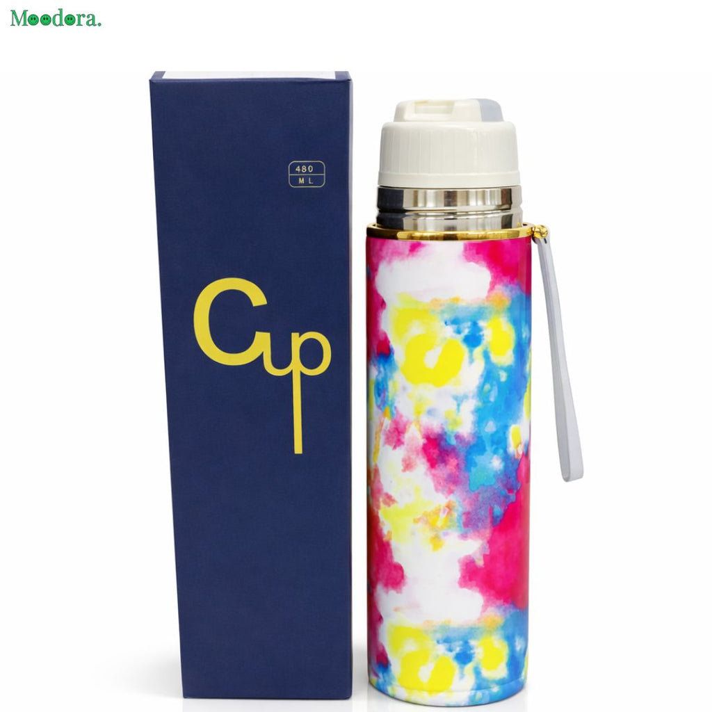 Moodora Stylish Printed Water Bottle 650ML With Box