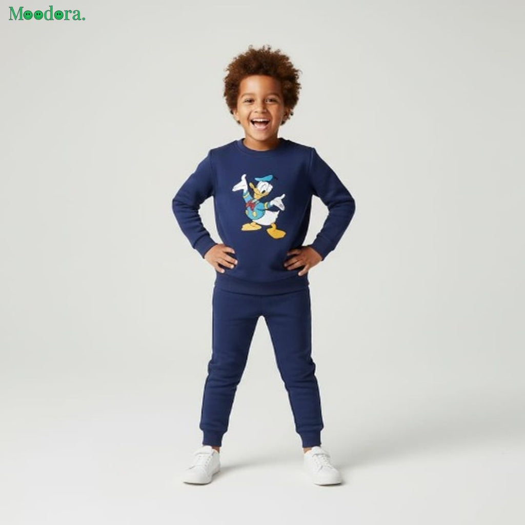 Moodora Kids Winter Tracksuit – Fleece Sweatshirt & Trouser 2-Piece Set
