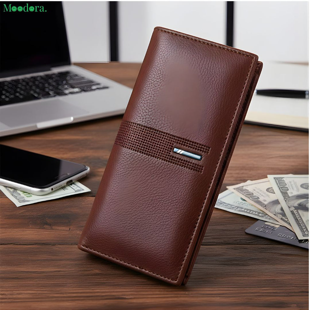 Moodora Men’s Slim PU Leather Long Wallet