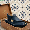 Moodora Blue Zalmi Leather Peshawari Chappal