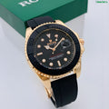Moodora Golden Luxury Style Men’s Watch – Rubber Strap (Without Box)