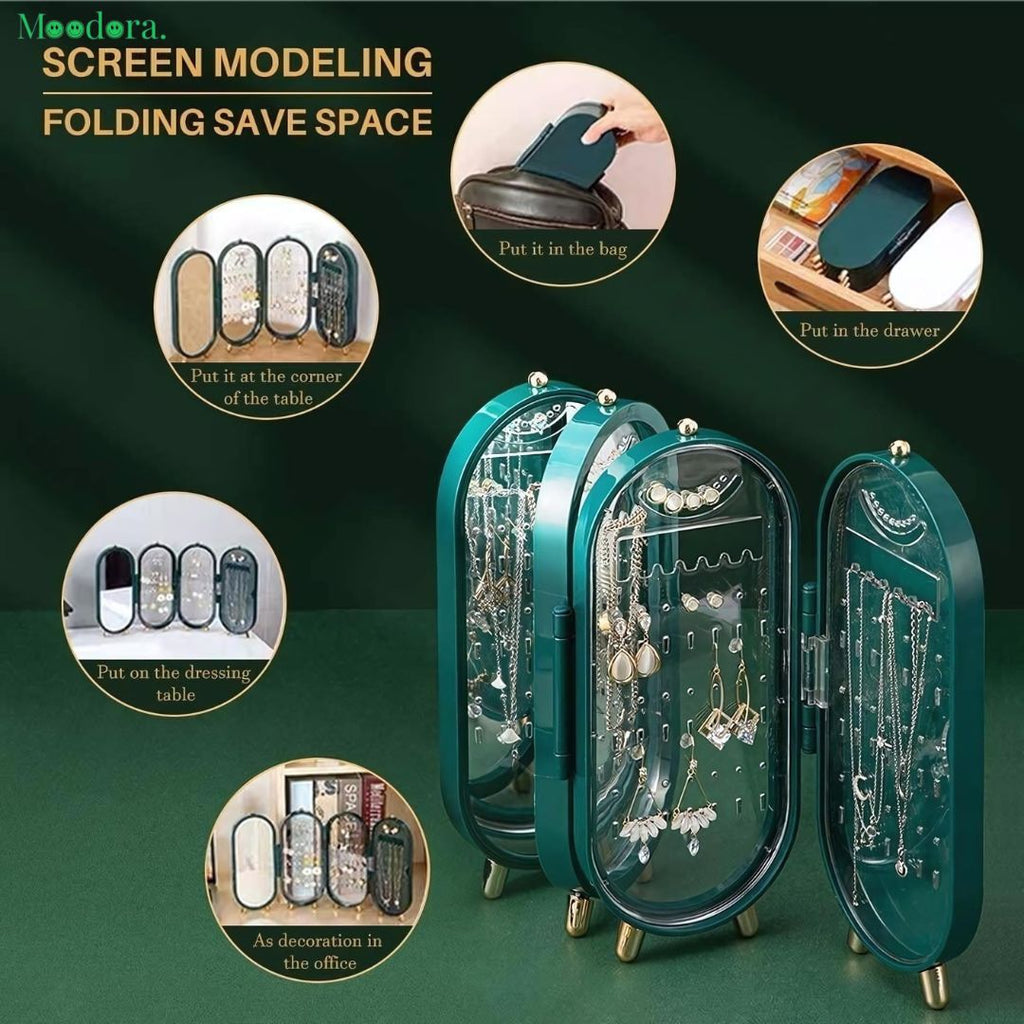 Moodora Foldable Jewelry Storage Box – Portable High-Capacity Organizer