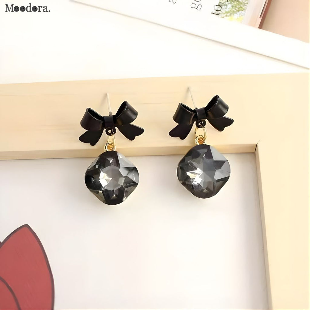 Moodora Bow Shape Korean Earrings – Elegant Chic Design