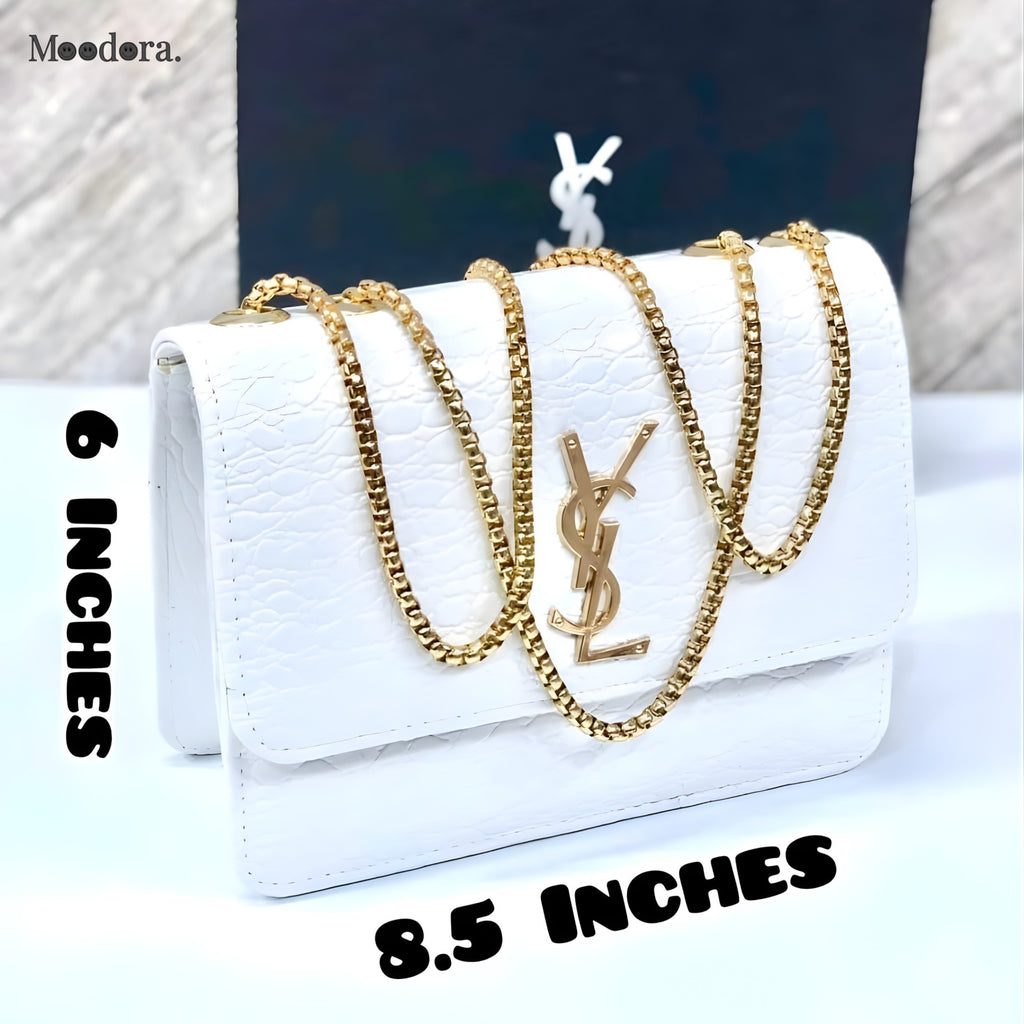 Moodora Croc-Embossed Vegan Leather Crossbody Bag