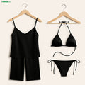 Moodora Satin Silk Camisole, Pajama &amp; Bikini Set – Dual Style Nightwear
