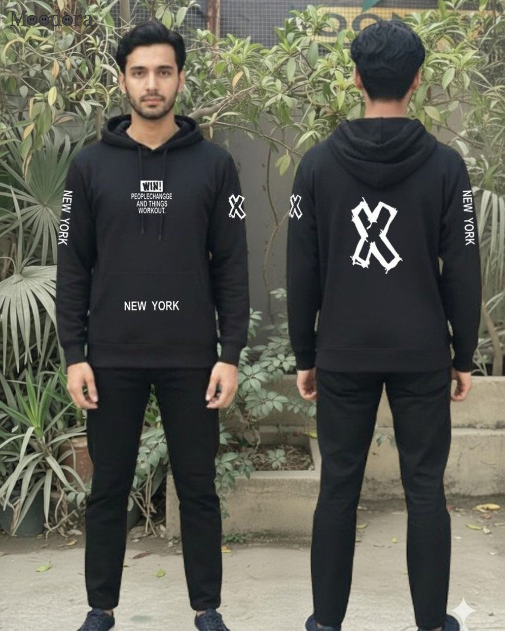 Moodora Urban Edge "WIN" Men’s Fleece Tracksuit