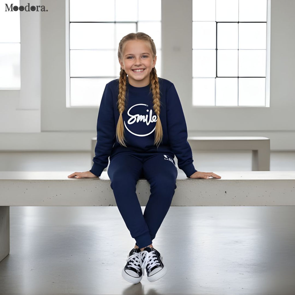 Moodora Kids Tracksuit Co-Ord Set – Sweatshirt & Trouser 2-Piece Winter Outfit