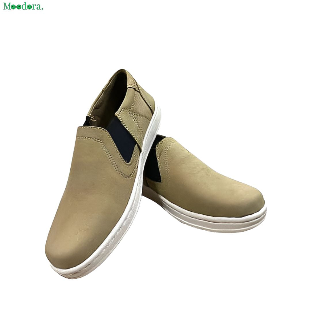 Moodora Neubic Cow Leather Sneakers for Men – Beige