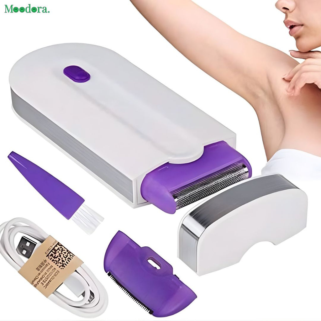 Moodora Finishing Touch 2-in-1 Laser Hair Removal &amp; Trimmer – Pain Free Electric Hair Remover for Women