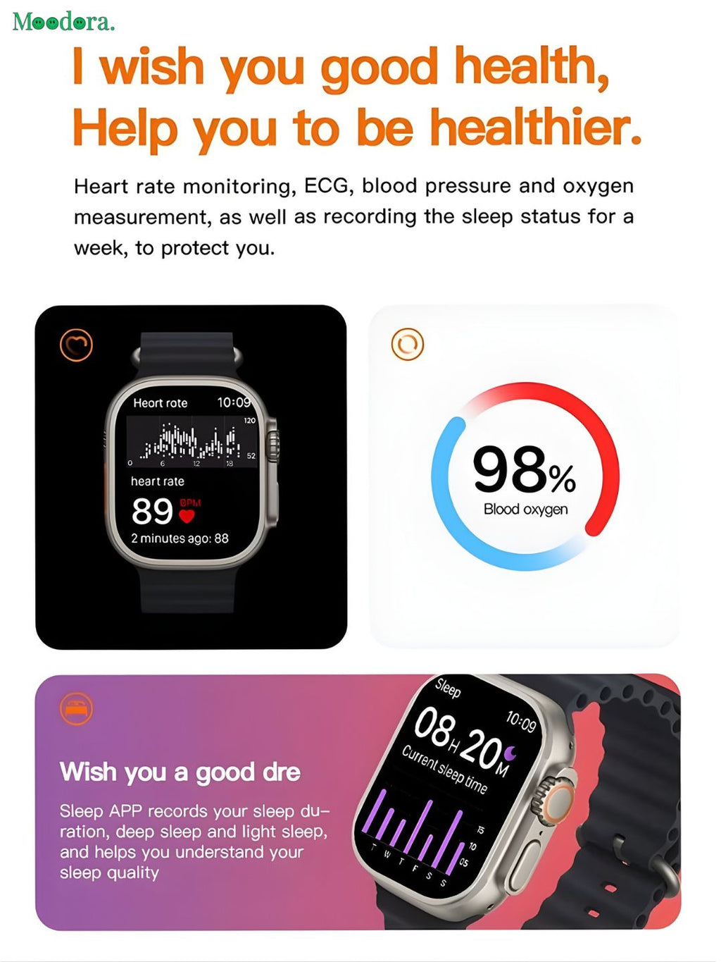 Moodora T800 Ultra Smart Watch Series 8