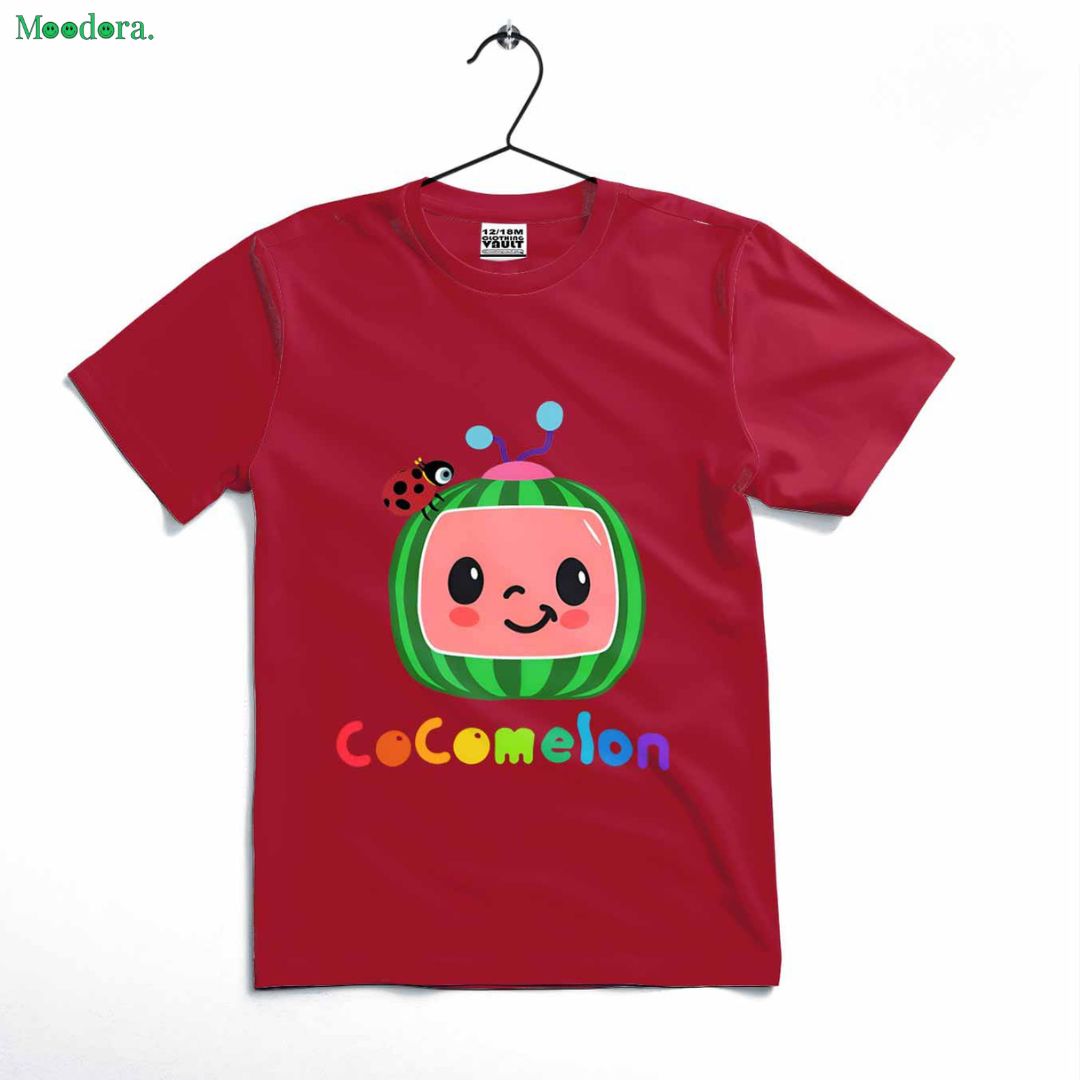 Moodora Cocomelon Printed Kids T-Shirt | Soft Cotton Jersey Casual Wear