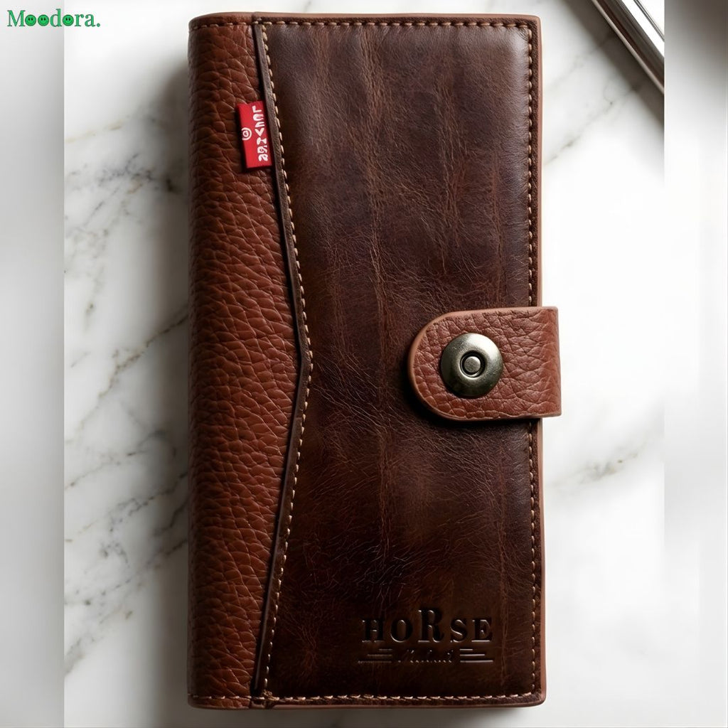 Moodora Genuine Leather Slim Bifold Wallet for Men
