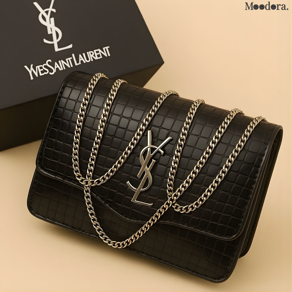 Moodora Croc-Embossed Vegan Leather Crossbody Bag