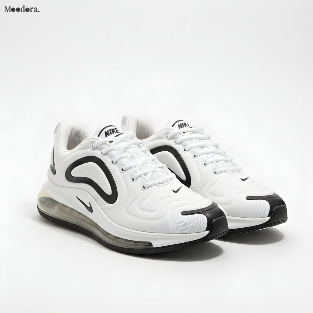 Moodora Air Cushion Sports Shoes for Men – Premium Comfort (White/Black)
