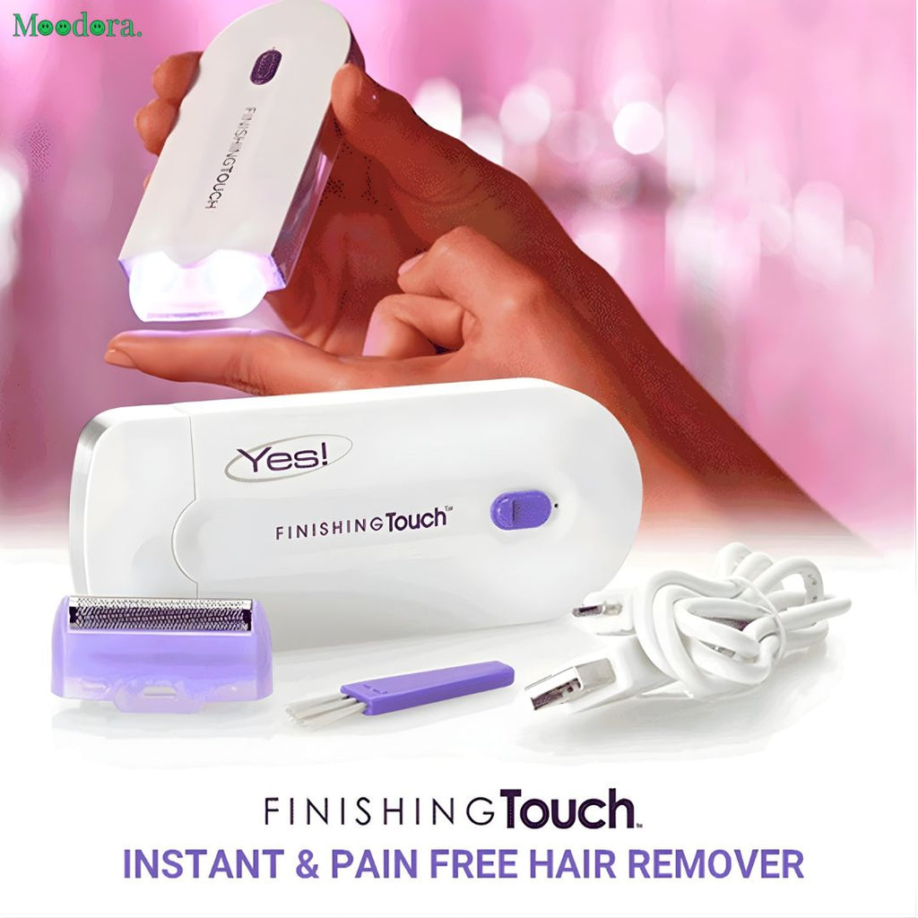 Moodora Finishing Touch 2-in-1 Laser Hair Removal &amp; Trimmer – Pain Free Electric Hair Remover for Women