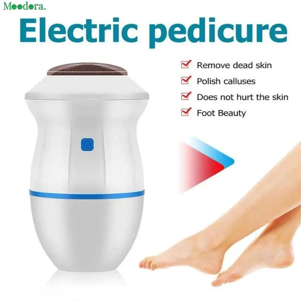 Moodora Electric Callus Remover with Built-In Vacuum – Rechargeable Foot Grinder for Smooth Heels
