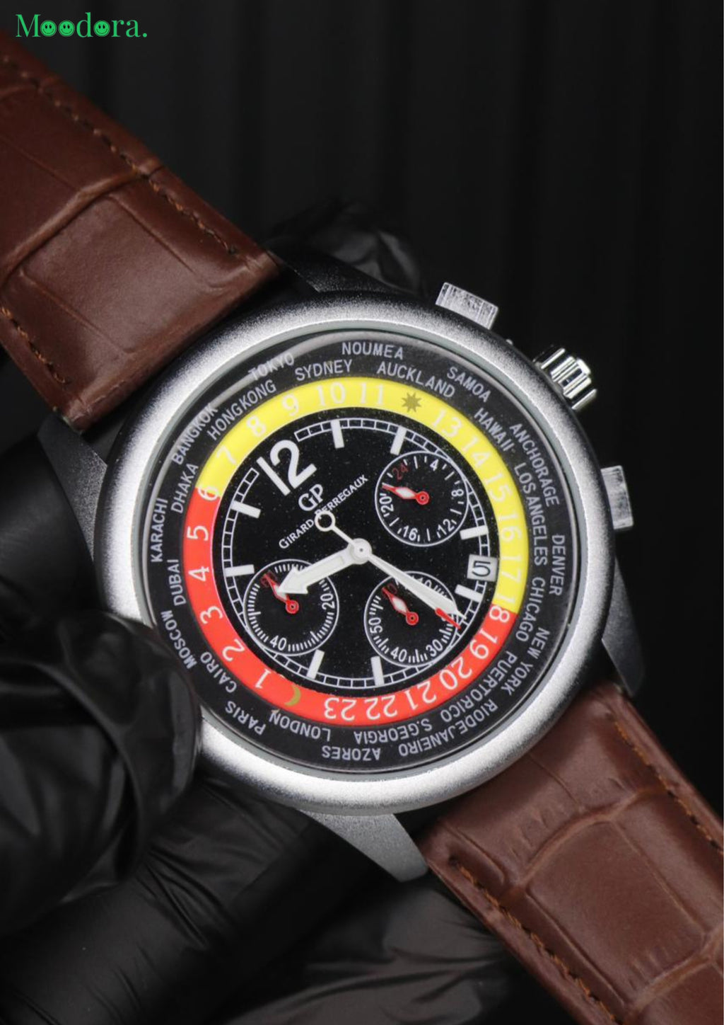 Moodora Casino Design Chronograph Watch
