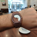 Moodora Brown White Aura Watch – Elegant Stylish Design