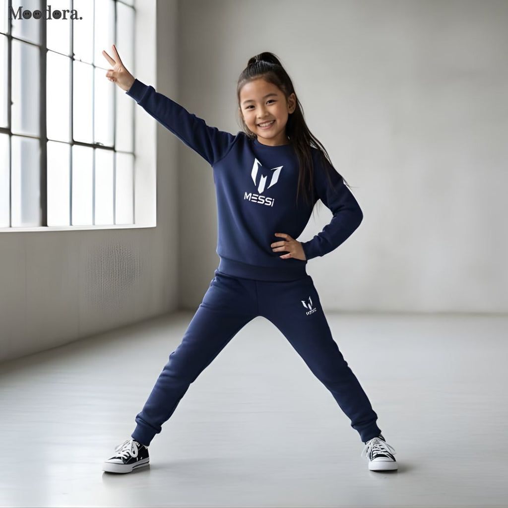 Moodora Kids Winter Tracksuit – Designer 2-Piece Sweatshirt & Trouser Set