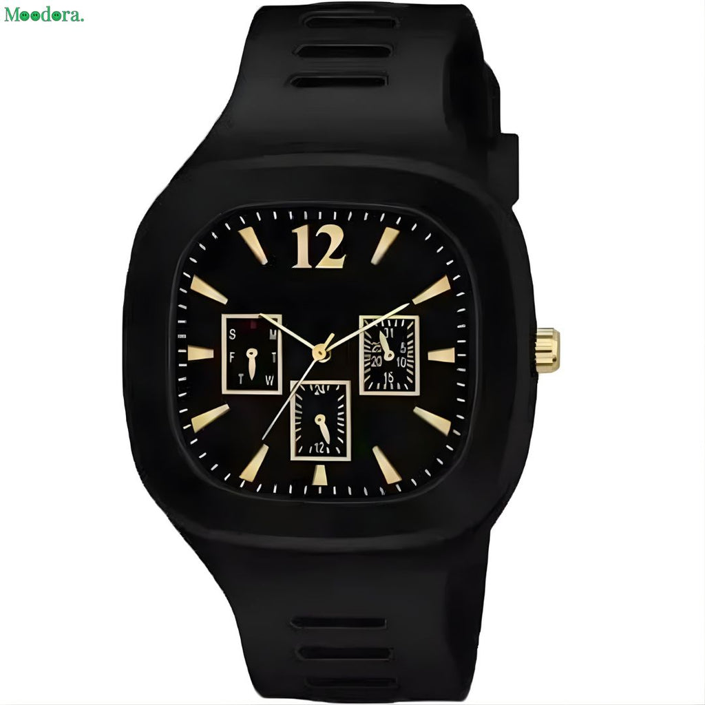 Moodora Silicone Analogue Men’s Watch – Casual &amp; Stylish Design