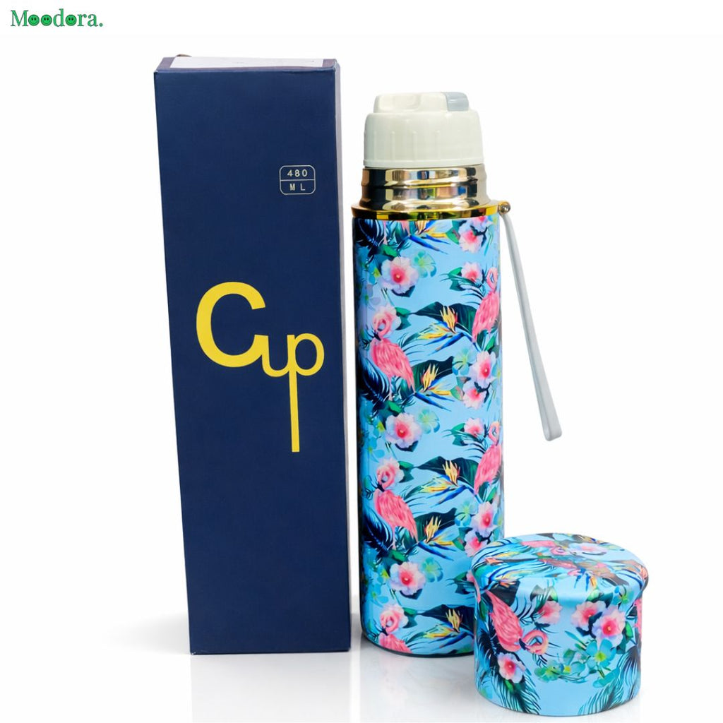 Moodora Stylish Printed Water Bottle 650ML With Box