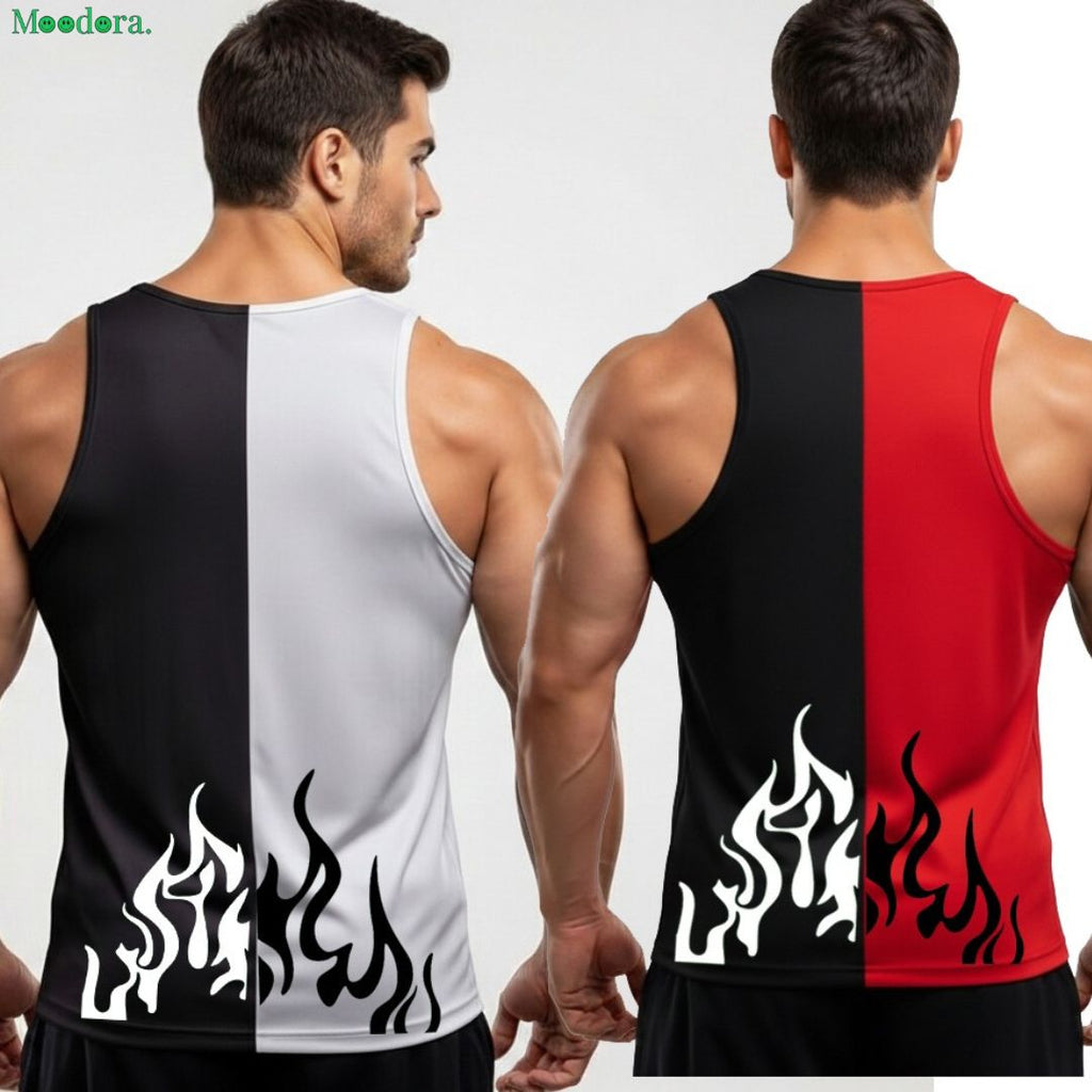 Moodora Men’s Printed Tank Sando – Pack of 2