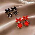 Moodora Bow Shape Korean Earrings – Elegant Chic Design