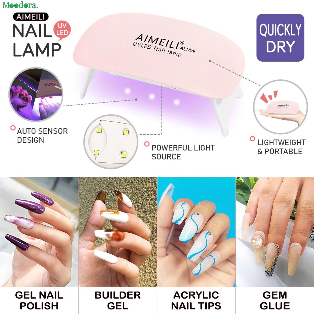 Moodora Mini UV LED Nail Lamp – Portable Pocket Gel Curing Dryer