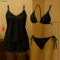 Moodora Premium Satin Sleepwear & Lingerie Combo