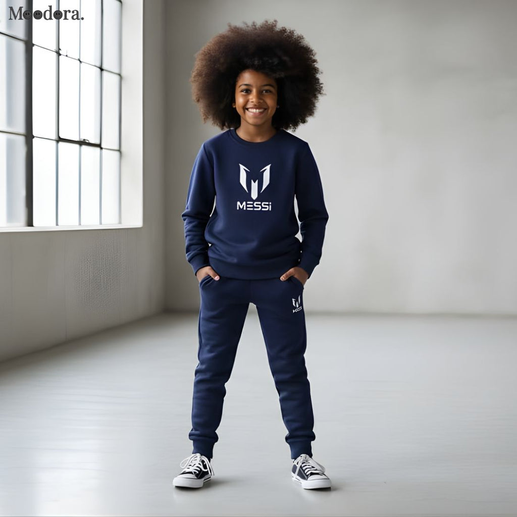Moodora Kids Winter Tracksuit – Designer 2-Piece Sweatshirt & Trouser Set