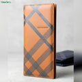 Moodora Premium Leather Long Wallet for Men – Stylish Slim Check Pattern Wallet